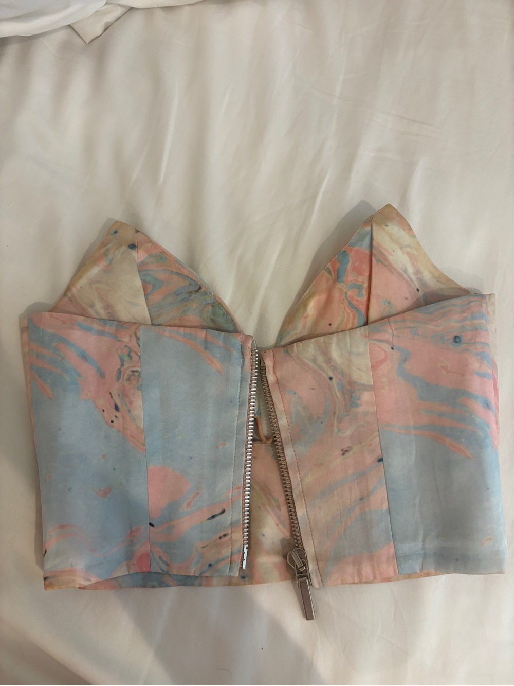 Zimmermann Pastel Pink and Blue Marble Bustier Top - Picture 2 of 4